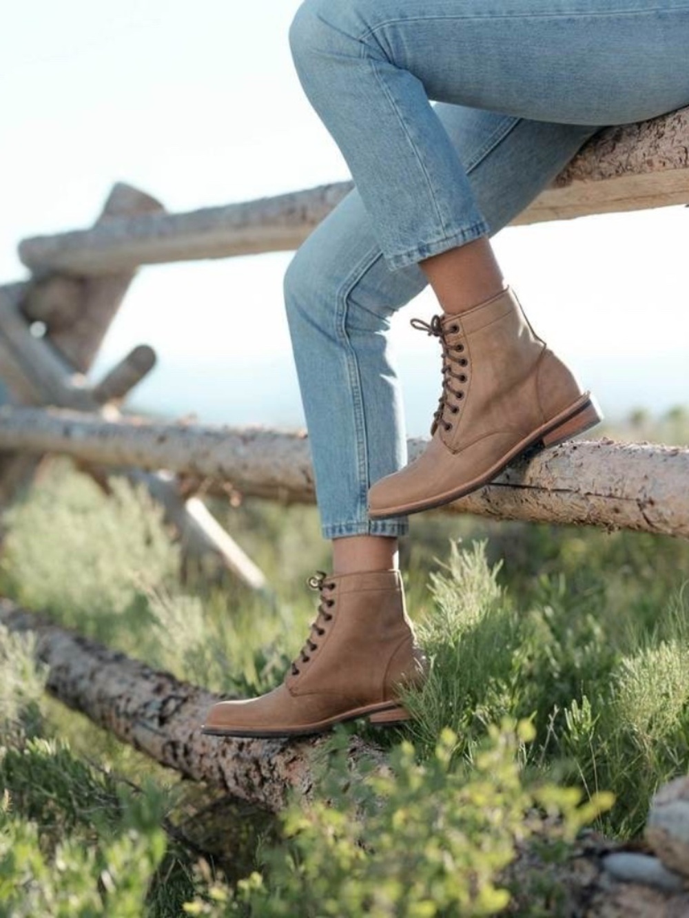 NISOLO Amalia Women’s 7.5 Tan Combat Boots All Weather Granolagirl Cabincore 90s